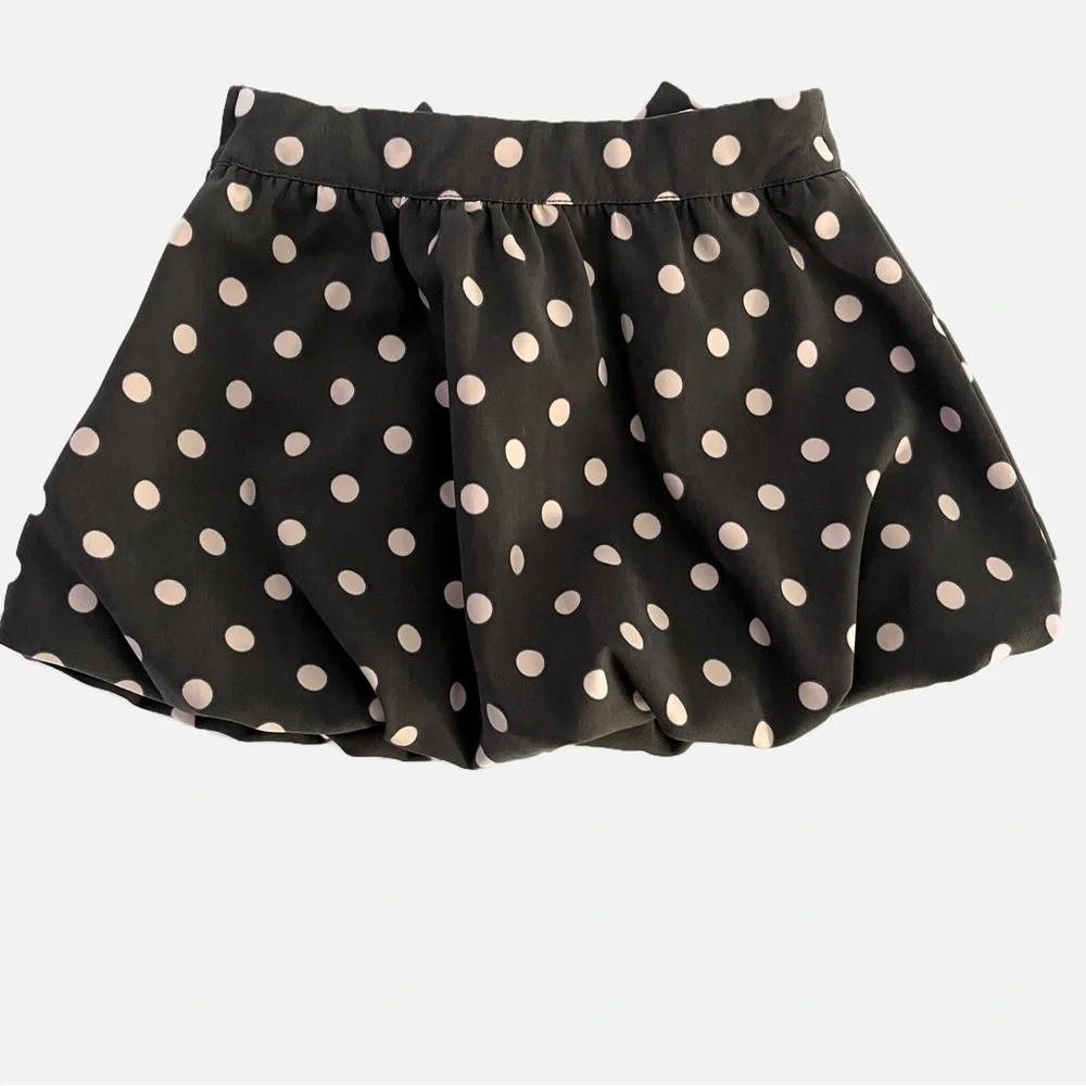 LILI GAUFRETTE Girl’s Gray and Pink Polka Dot Skirt - 23 Months